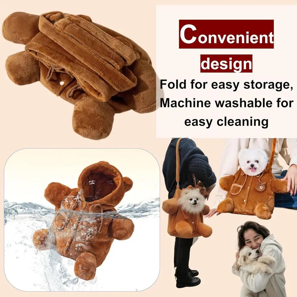 Cozy Plush Dog Purse Carrier with Secure Harness