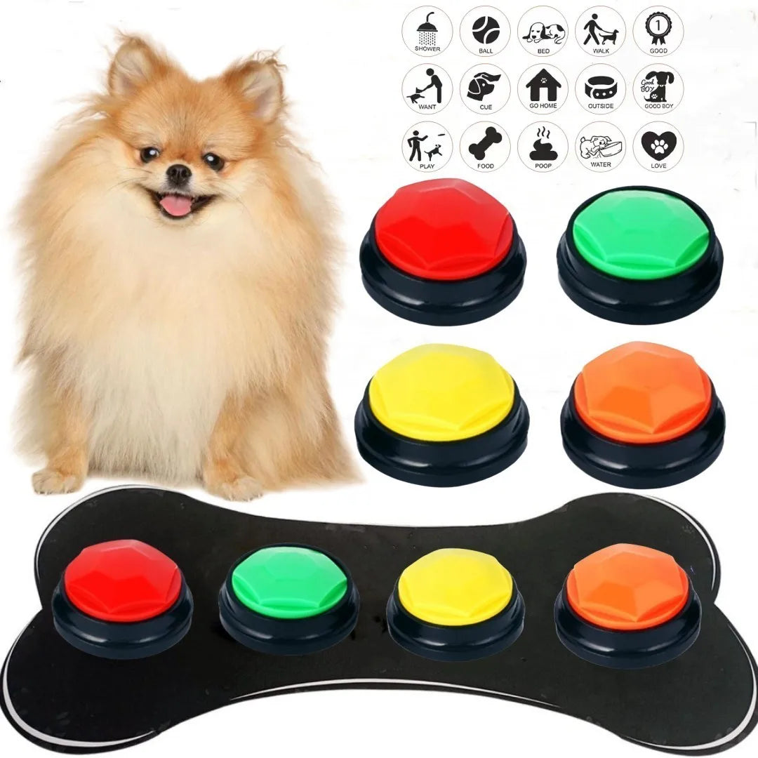 Dog communication button, pet training recording button