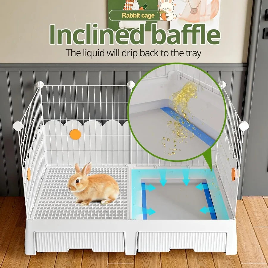Large Indoor Cage with Elevated Loft Design for Small Pets