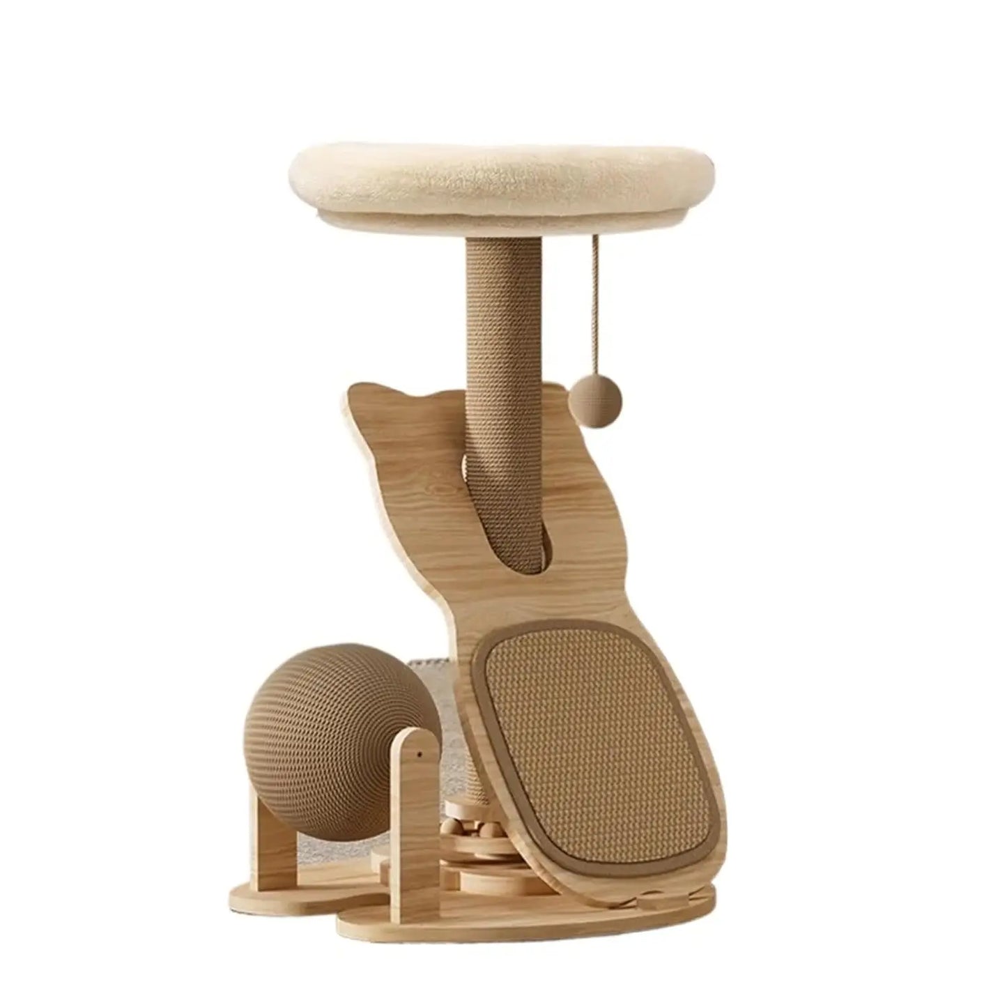 Sisal cat tower from mypawbloom with multiple climbing levels and cozy resting spots for cats to play and relax.