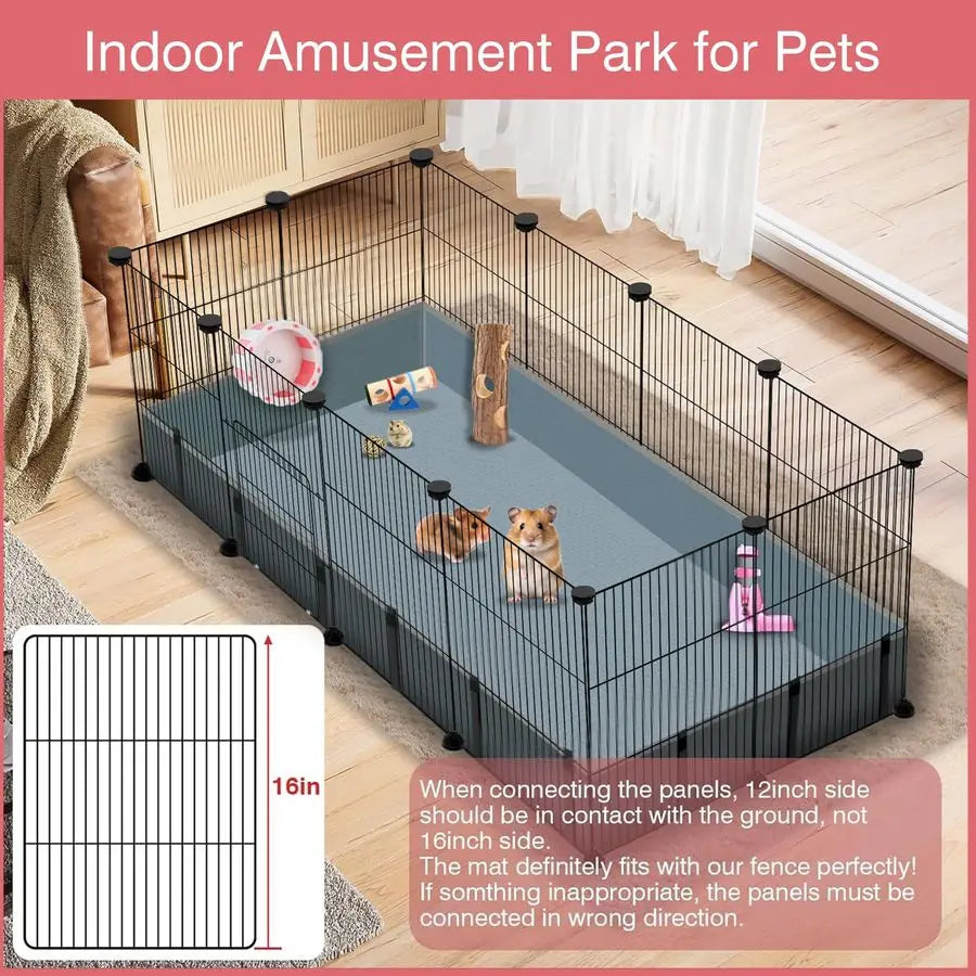 Small Animal Playpen, 48 x 24 x 16 with Waterproof Mat