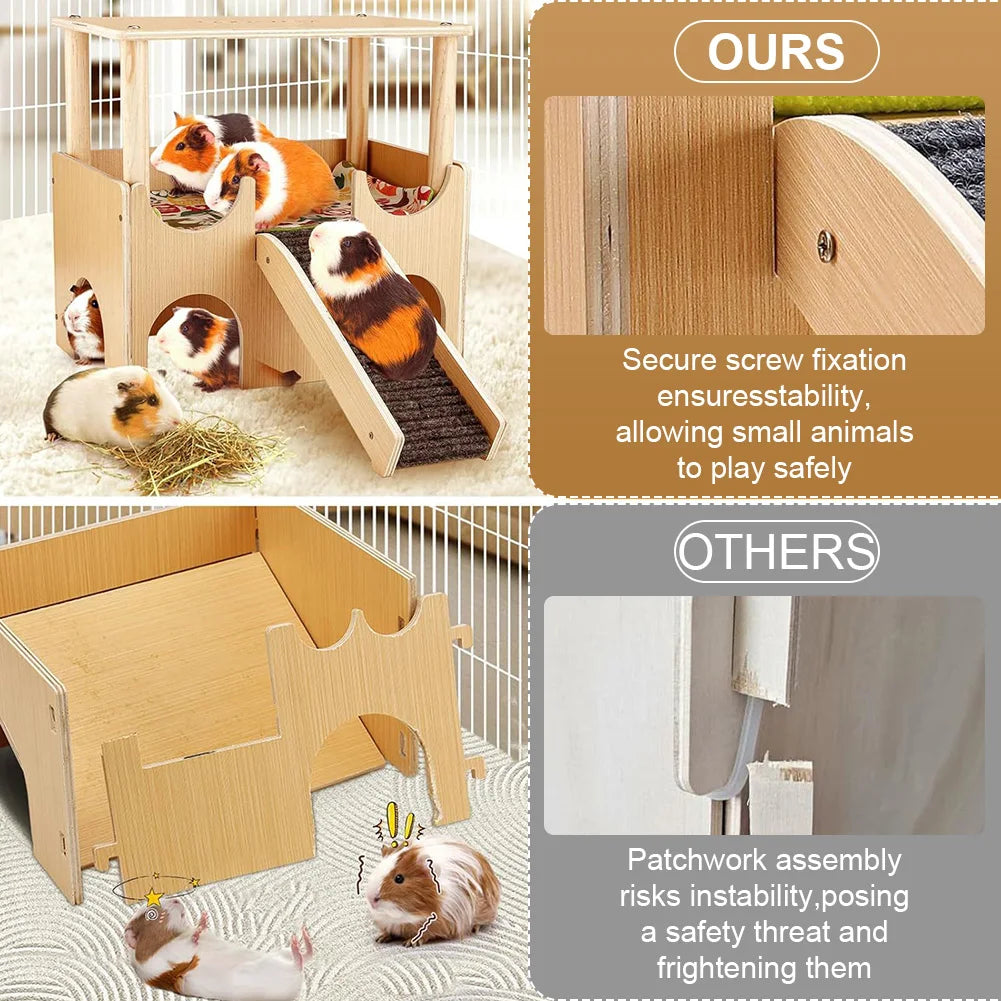 2-Tier Guinea Pig Castle with Stairs