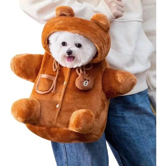 Cozy Plush Dog Purse Carrier with Secure Harness
