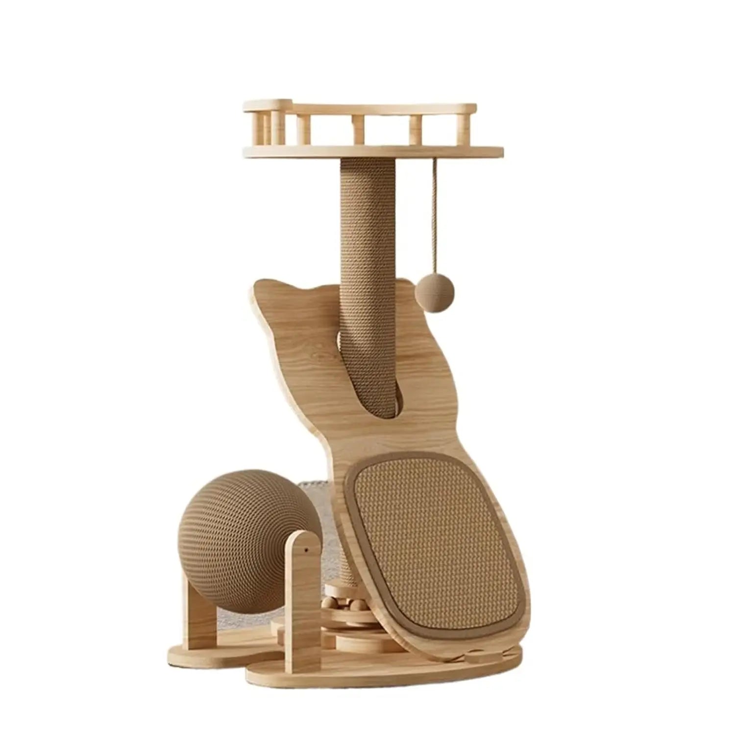 MyPawbloom sisal cat tower with climbing posts and cozy platforms for indoor cats to play and relax.