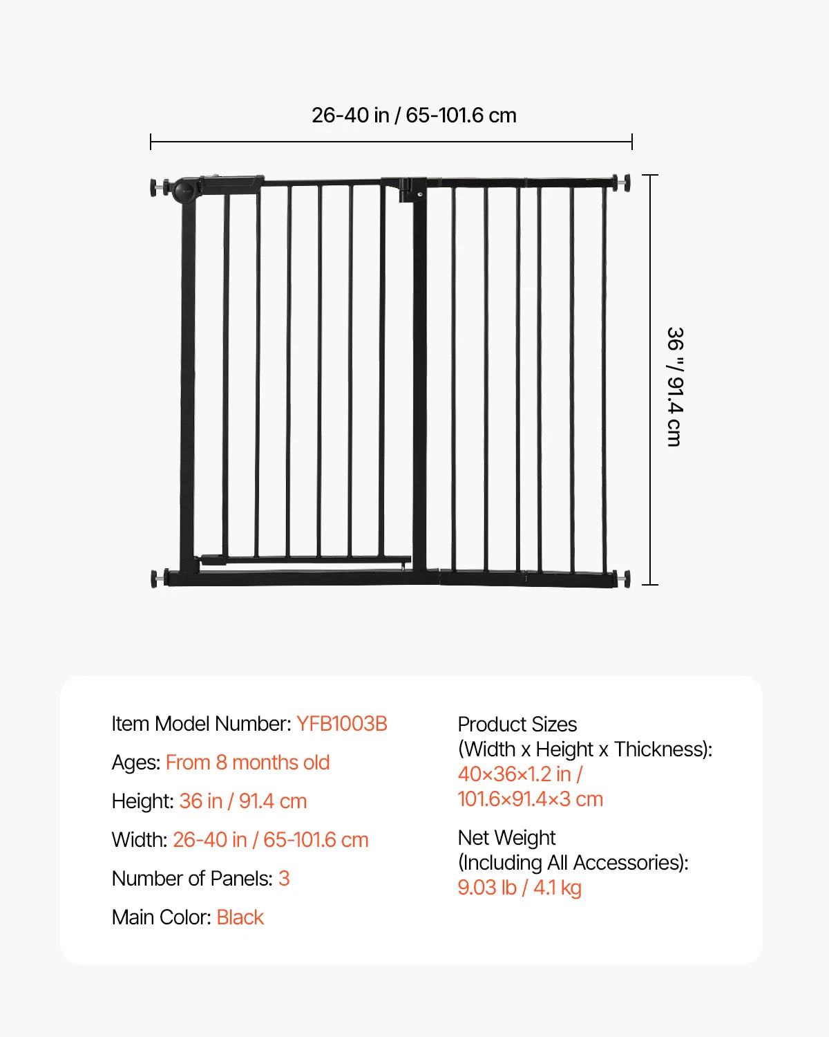 Mypawbloom dog gate with easy step walk-thru, 28-36 inches high metal barrier for pet safety and home security.