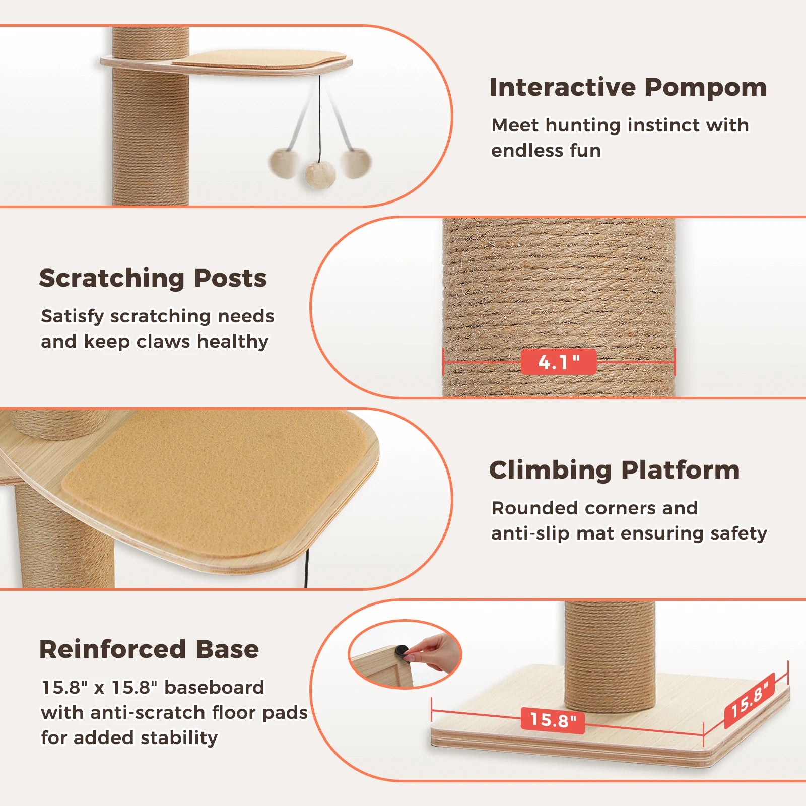Adjustable height floor to ceiling cat tree by mypawbloom with multiple platforms and cozy perches for indoor cats.