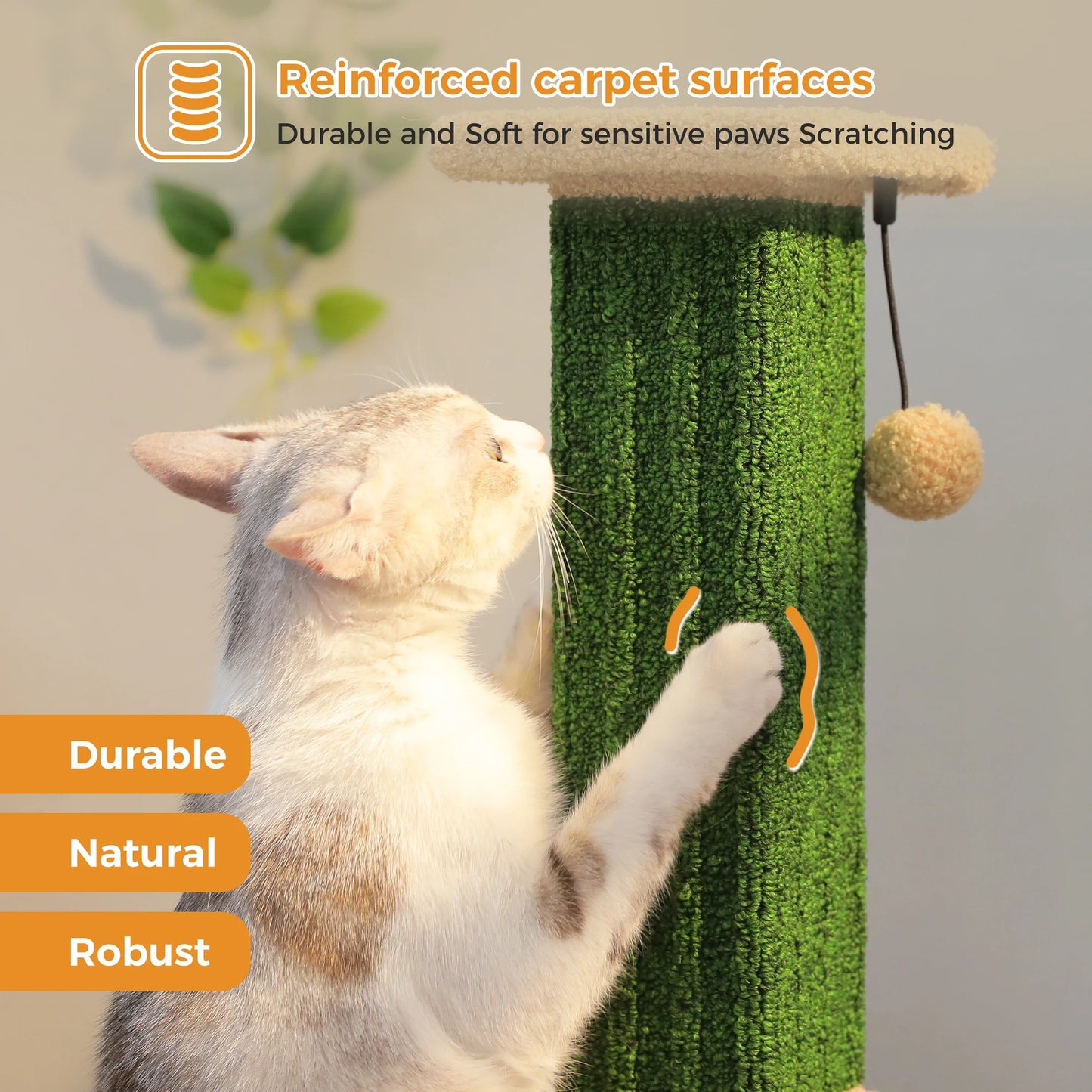 Large cat scratching post by mypawbloom with sisal-wrapped posts and cozy platforms for scratching and lounging.