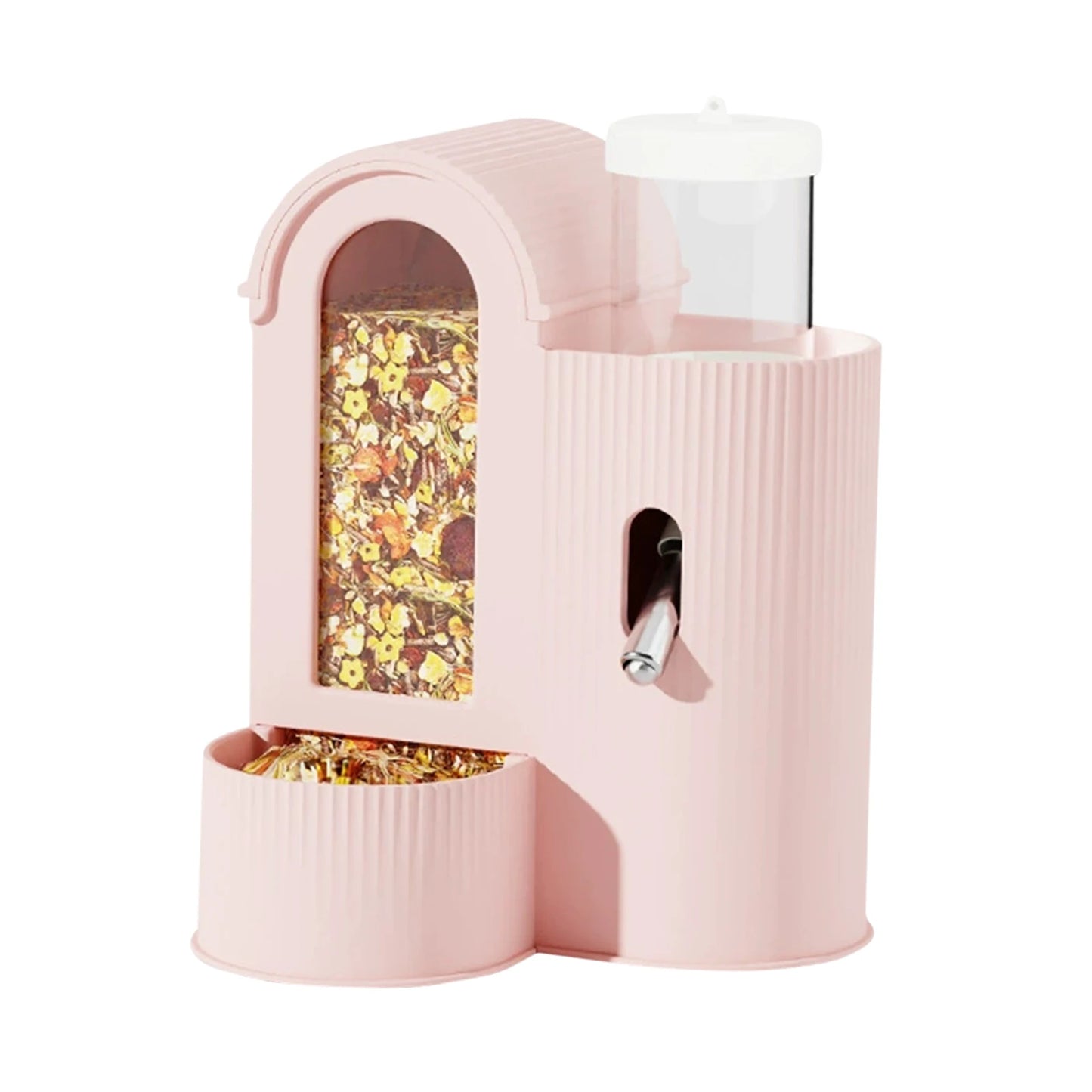 2-in-1 Automatic Food Bowl Large Capacity Hamster Feeder