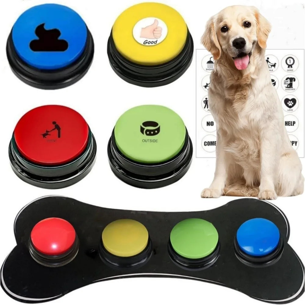 Dog communication button, pet training recording button