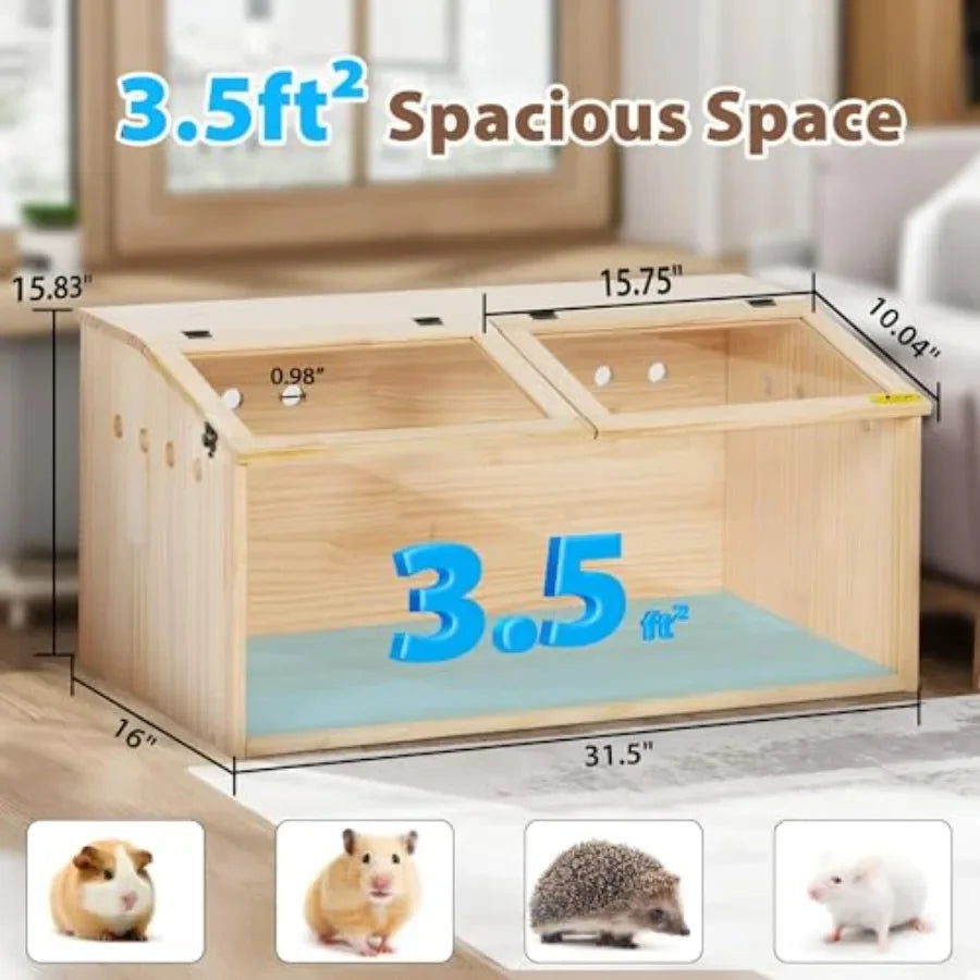 Wooden Hamster Cage Large Hamster Habitats Enclosure with Acrylic Window