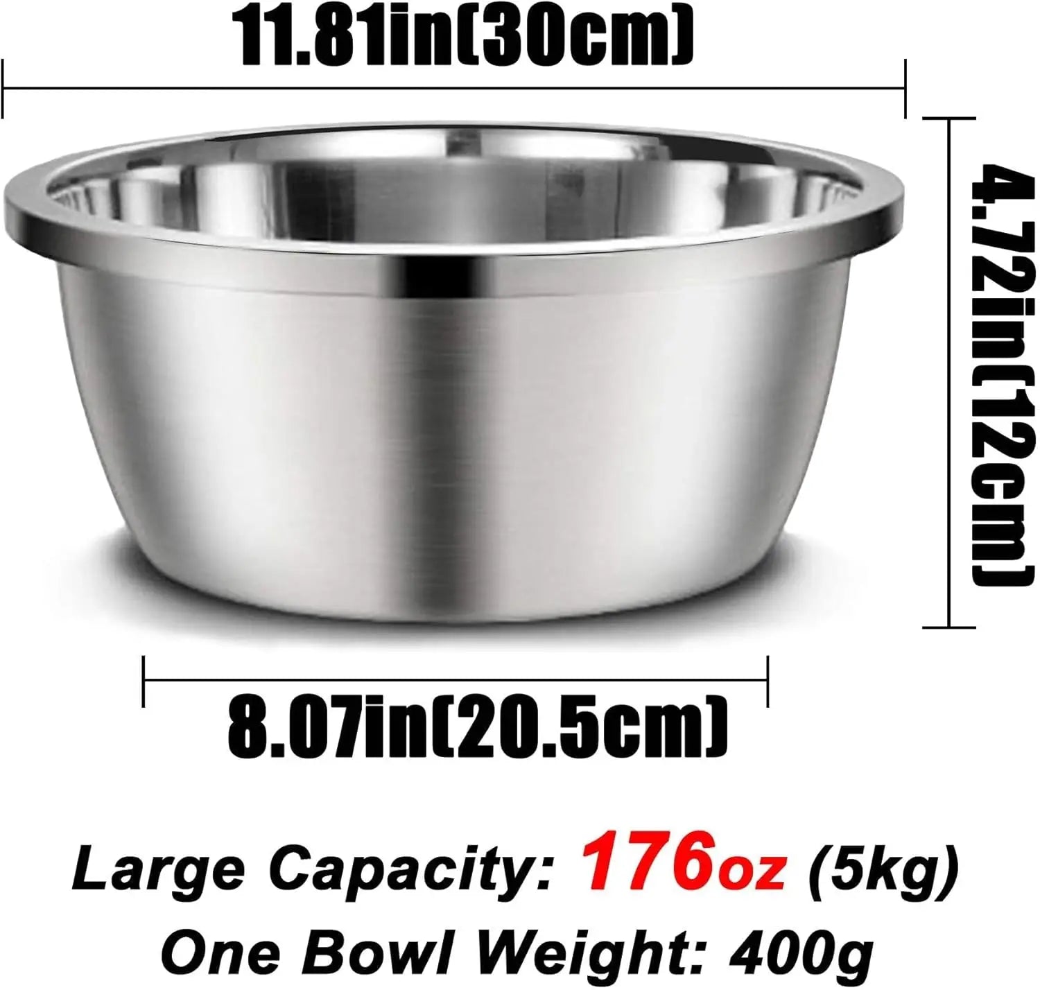 Large stainless steel dog bowl set by mypawbloom, 176 oz capacity for food and water, BPA-free, heavy-duty durable design.