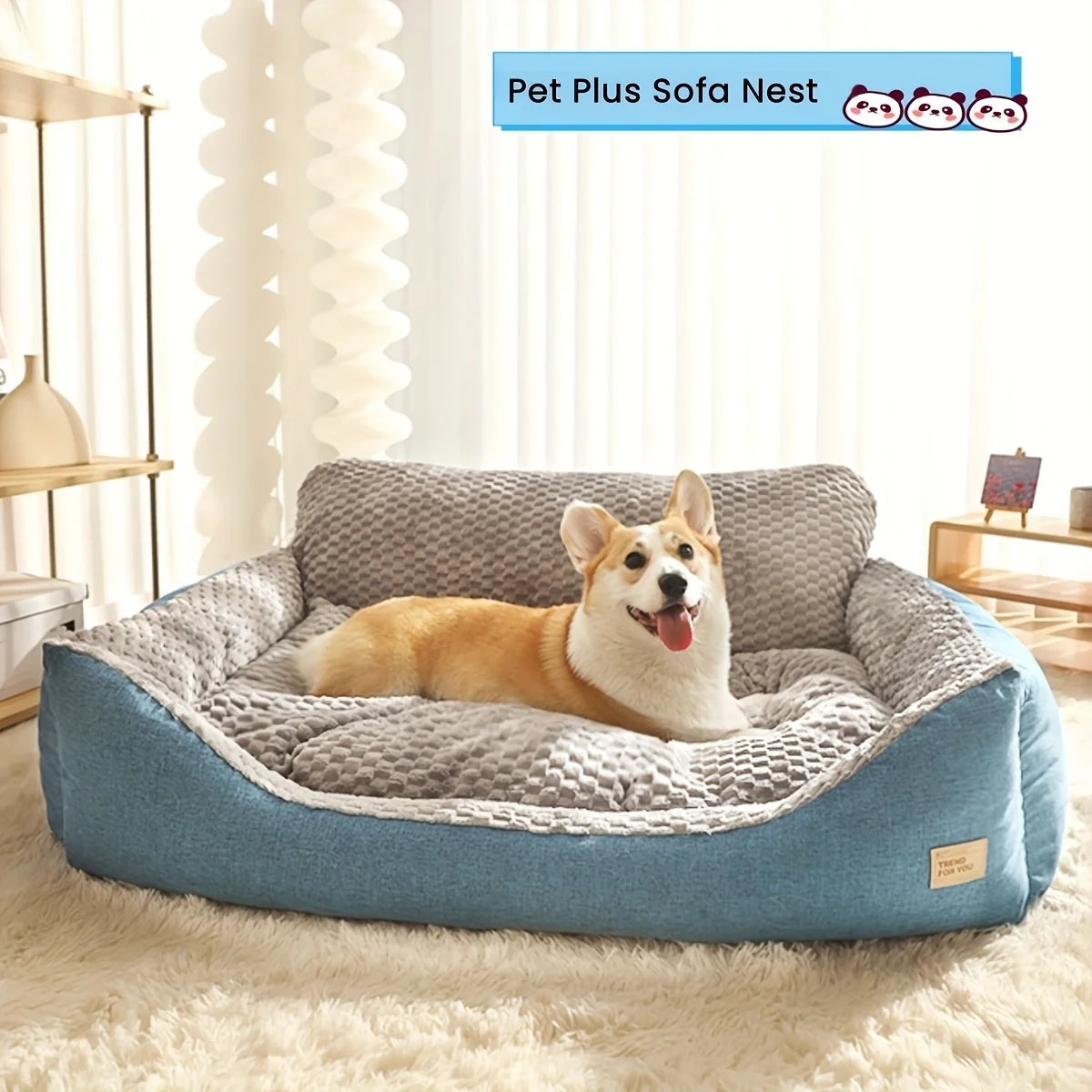 Large washable pet bed cover for big breeds, suitable for sofa or human bed, by mypawbloom. Durable, comfortable, easy to clean.