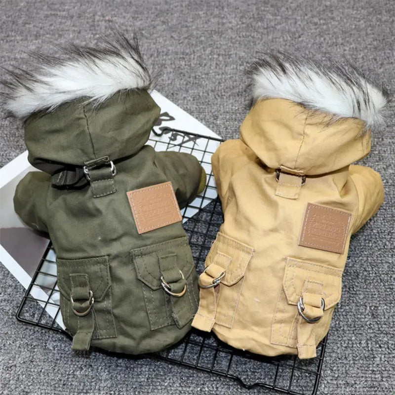 Mypawbloom small and medium dog coat jacket with thick warm hoodie, designed for comfort and protection in cold weather.
