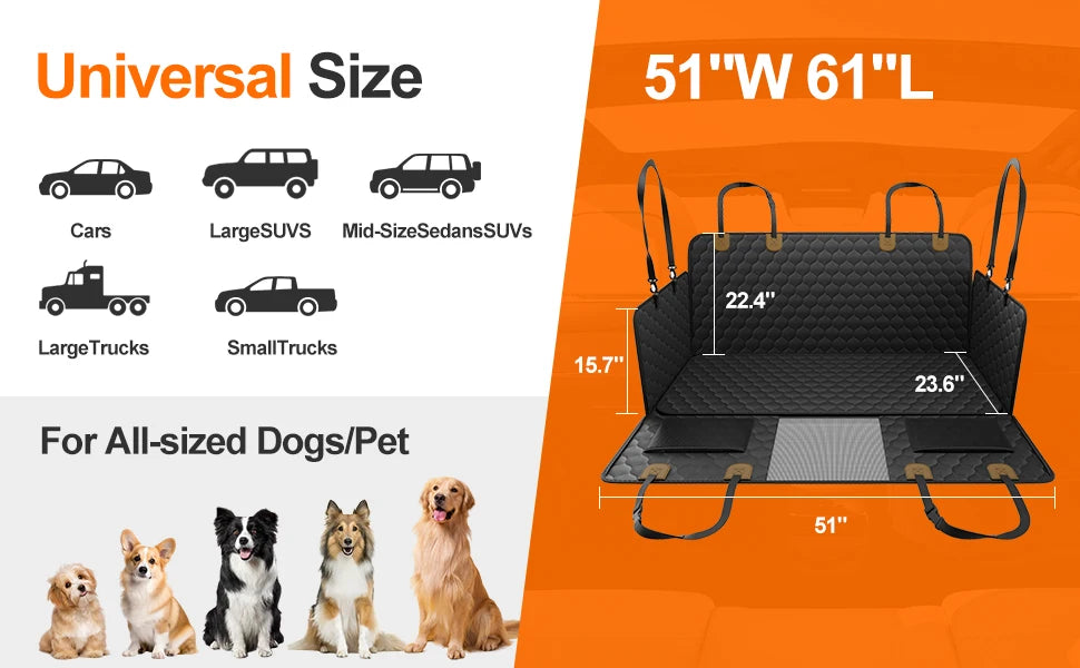 Foldable waterproof pet travel car seat by mypawbloom, designed for dogs, with secure sides and easy-to-clean fabric.
