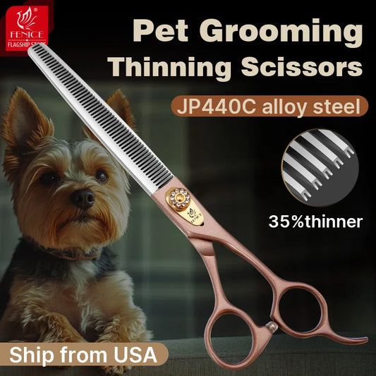 Fenice High-grade 7.5inch JP440C Steel Specials pet grooming thinner scissors