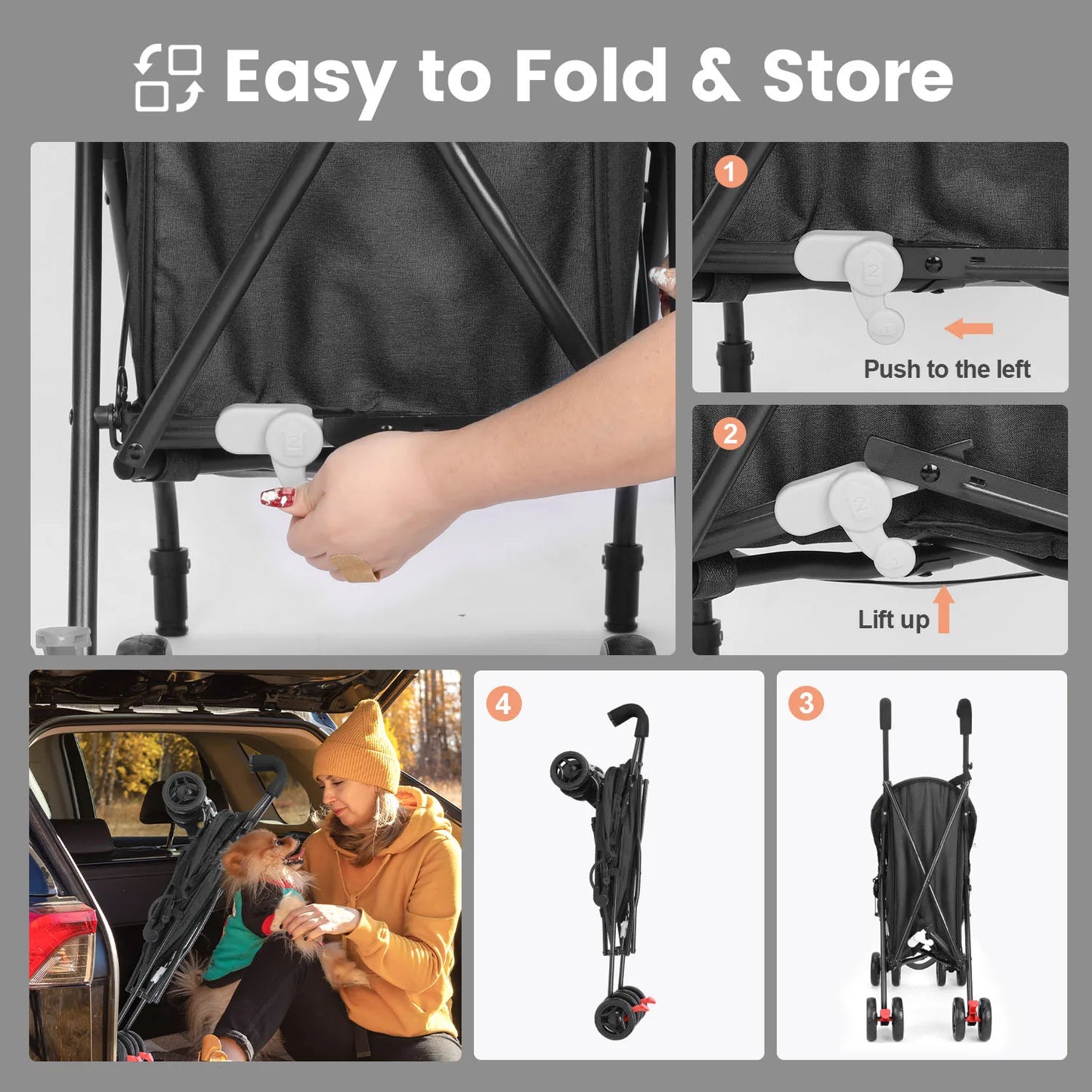 Wedyvko Pet Dog/Cat Stroller