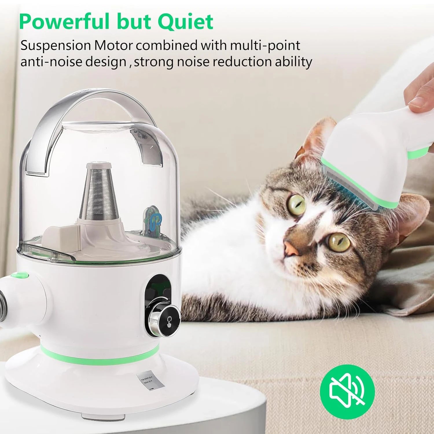 Mypawbloom pet grooming kit with 2L vacuum, including grooming tools and vacuum attachment, for efficient pet grooming.
