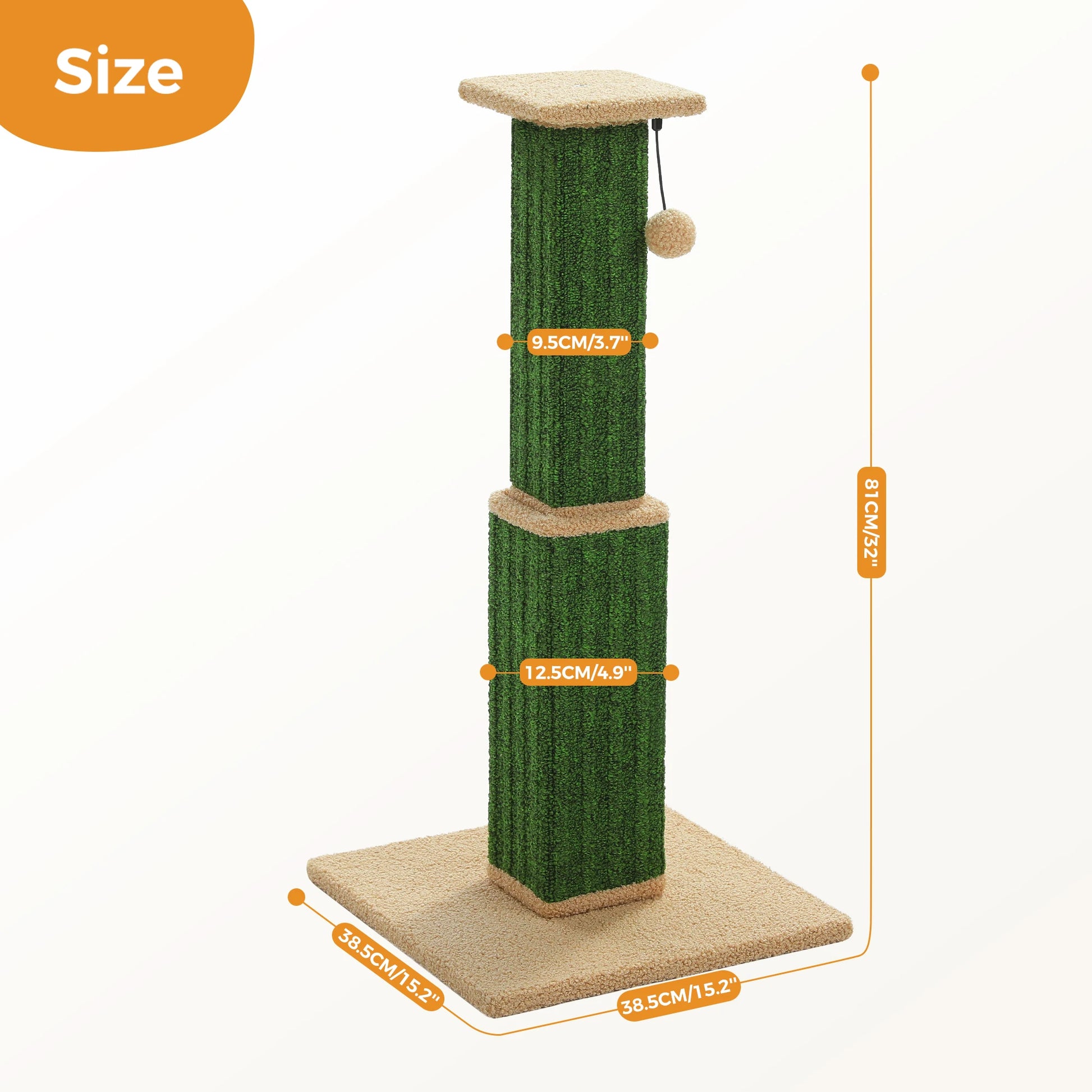 Large mypawbloom cat scratching post with sisal scratching surfaces and cozy resting area for cats.