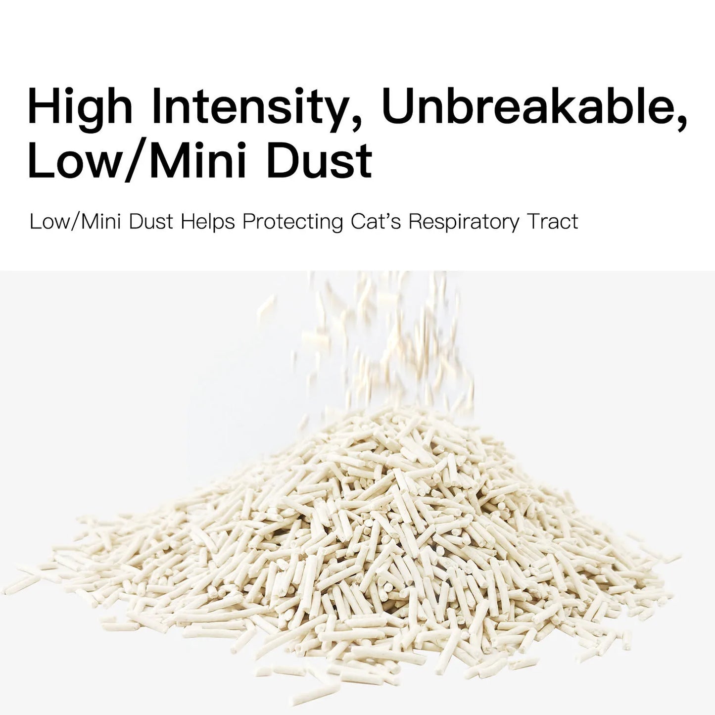 Sumlov 33lbs natural botanical tofu cat litter by mypawbloom, dust-free and flushable, shown in a clean bag with litter granules.