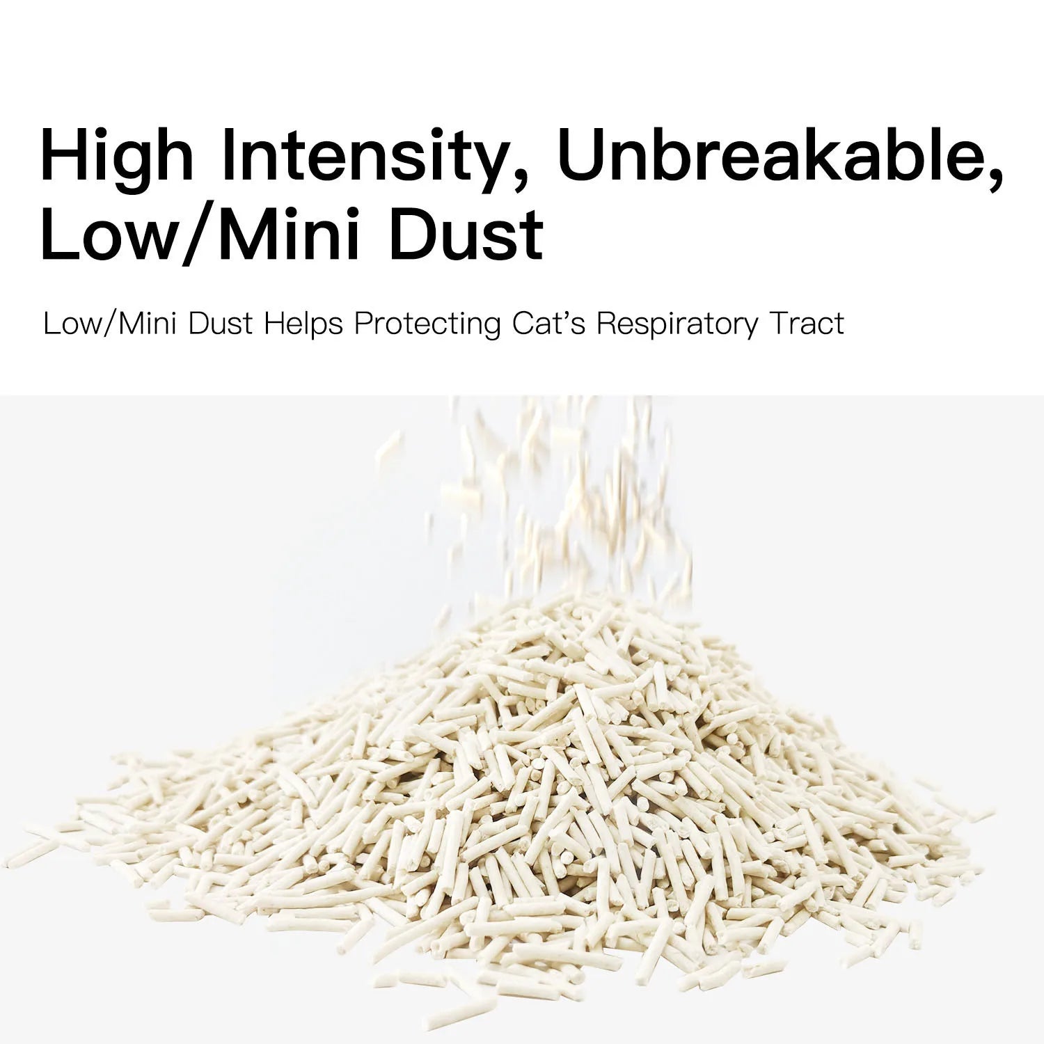 Sumlov 33lbs natural botanical tofu cat litter by mypawbloom, dust-free and flushable, shown in a clean bag with litter granules.