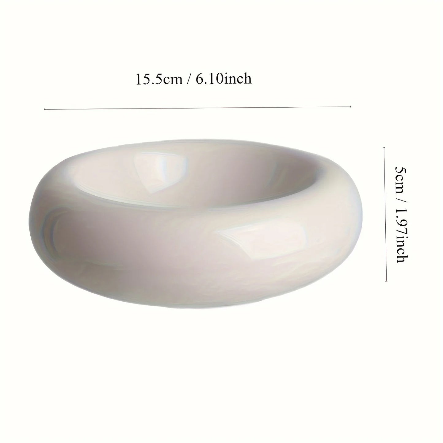 Ceramic donut-shaped cat bowl by mypawbloom with a colorful, smooth finish for feeding cats.