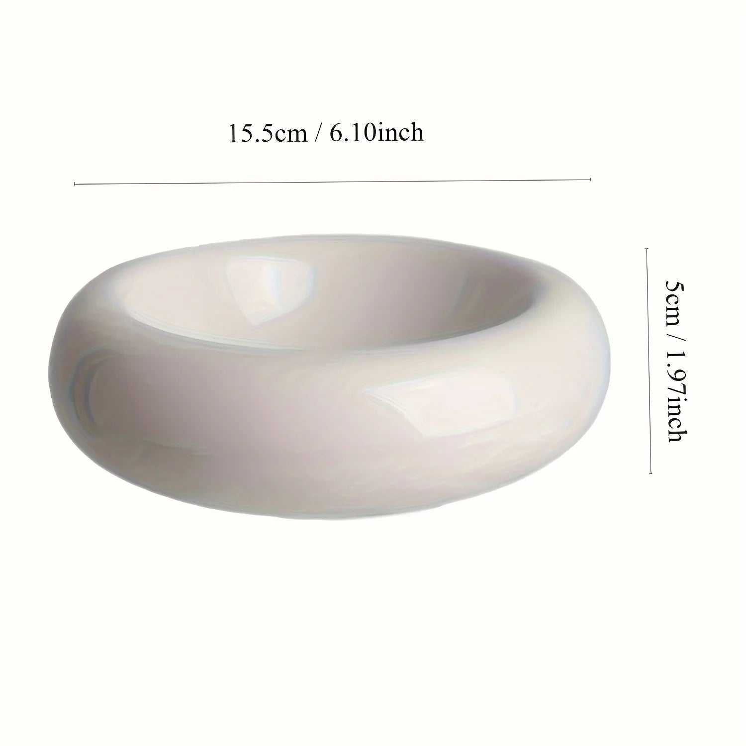 Ceramic donut-shaped cat bowl by mypawbloom with a colorful, smooth finish for feeding cats.