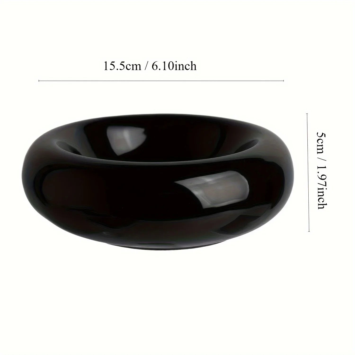 Ceramic donut-shaped cat bowl by mypawbloom, featuring a round, colorful design perfect for serving pet food or water.