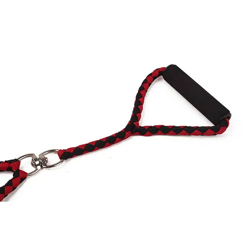 mypawbloom 1.4m pet double leash with 2-way coupler, suitable for walking two dogs simultaneously, laid out flat.