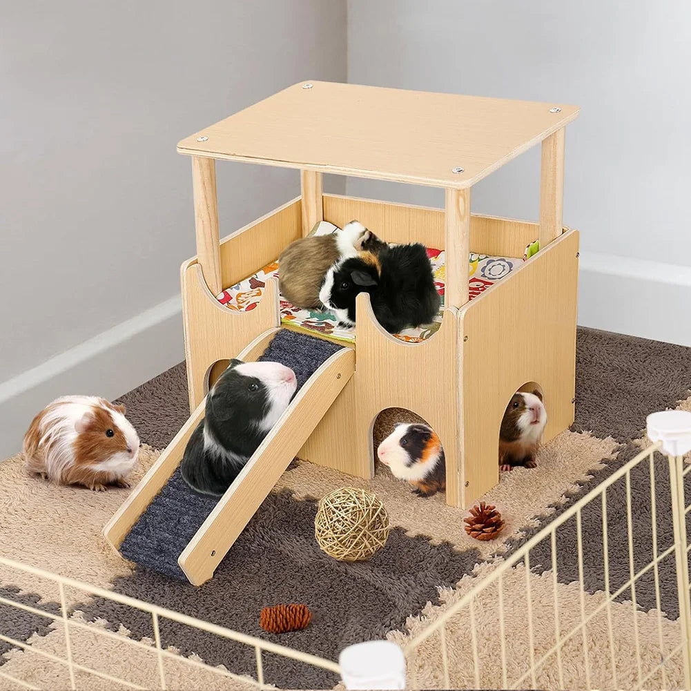 2-Tier Guinea Pig Castle with Stairs