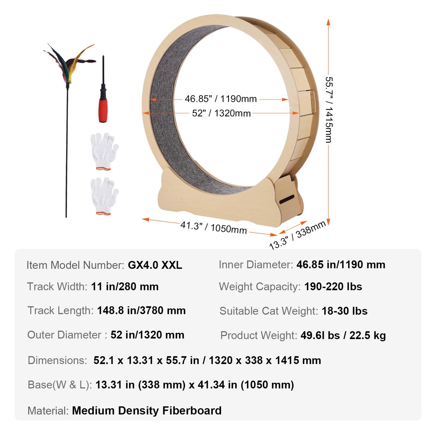 SucceBuy Wooden Cat Exercise Wheel