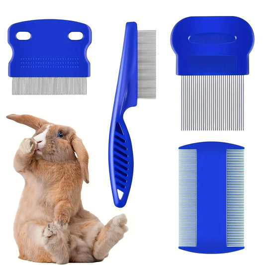 Pack of 4 Flea and Lice Combs, Stainless Steel