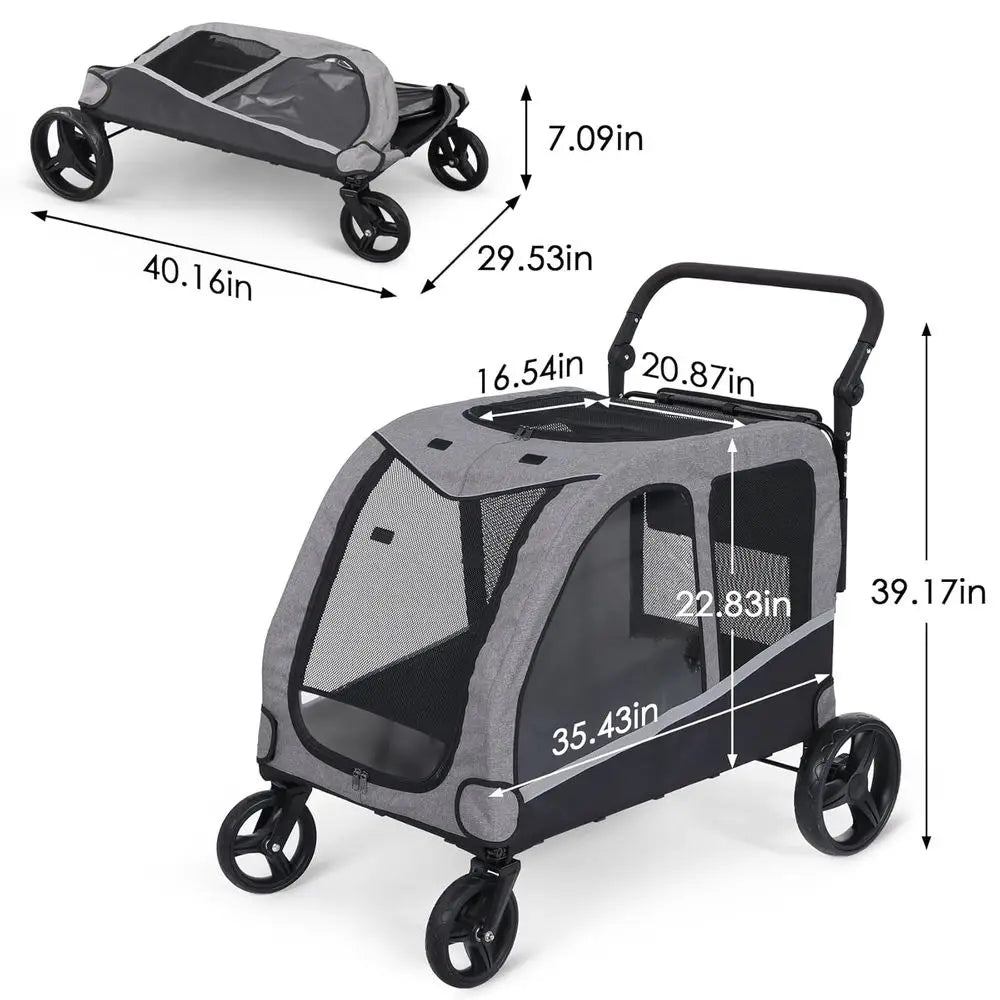 Large & Medium Dog Stroller, Up to 130 lbs
