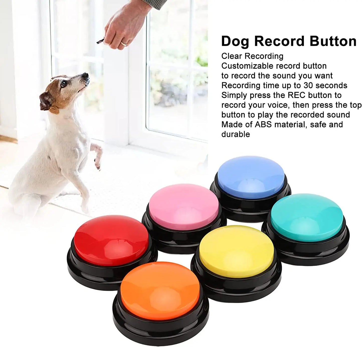 Dog communication button, pet training recording button