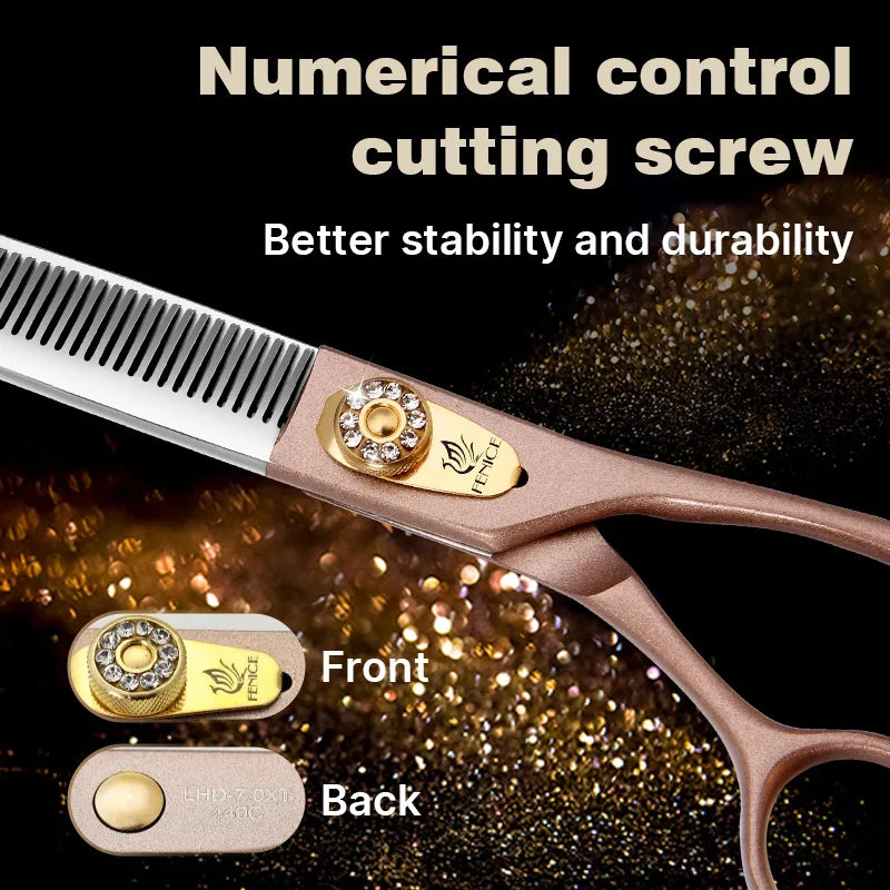 Fenice High-grade 7.5inch JP440C Steel Specials pet grooming thinner scissors