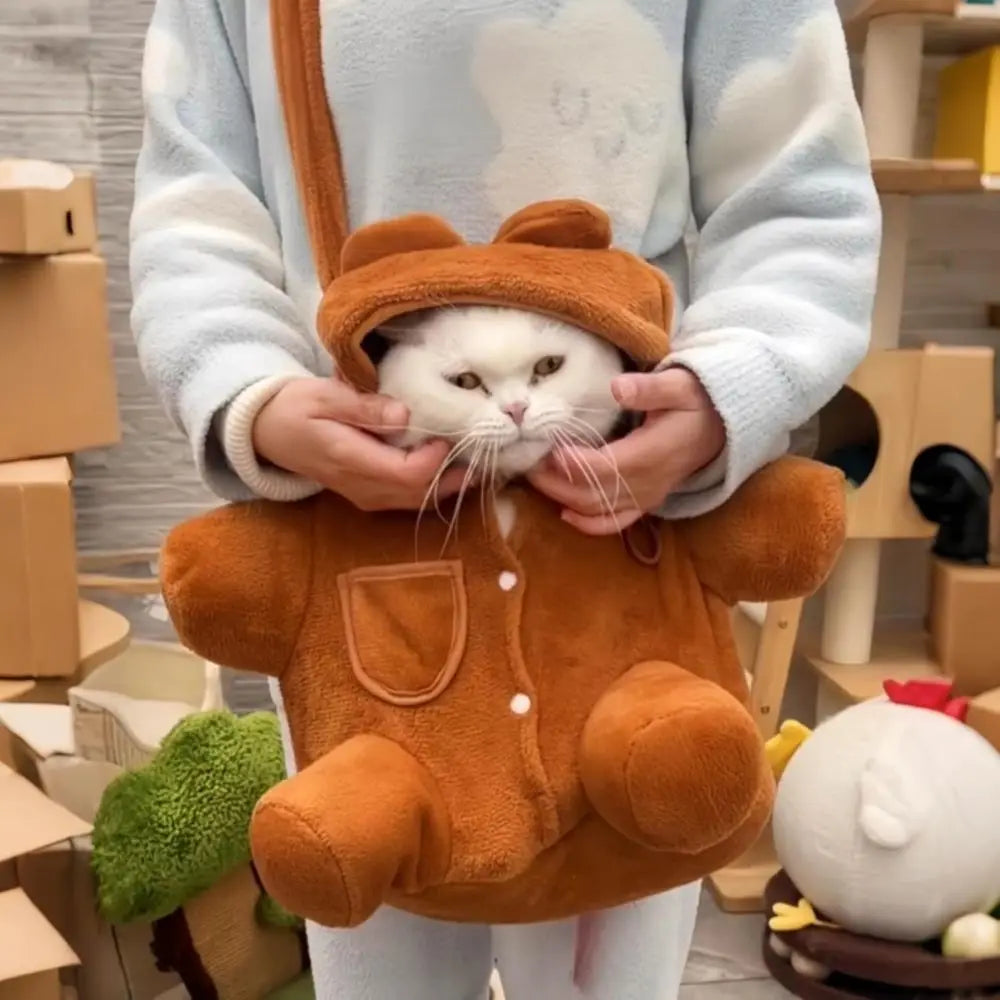 Cozy Plush Dog Purse Carrier with Secure Harness