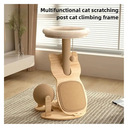 Sisal cat tower by mypawbloom featuring multiple climbing levels and cozy resting spots for cats to play and relax.