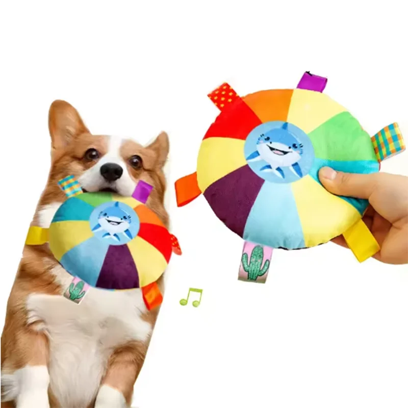 Cartoon Squeaky Plush Dog Toy – Interactive Fleece Comfort Chew
