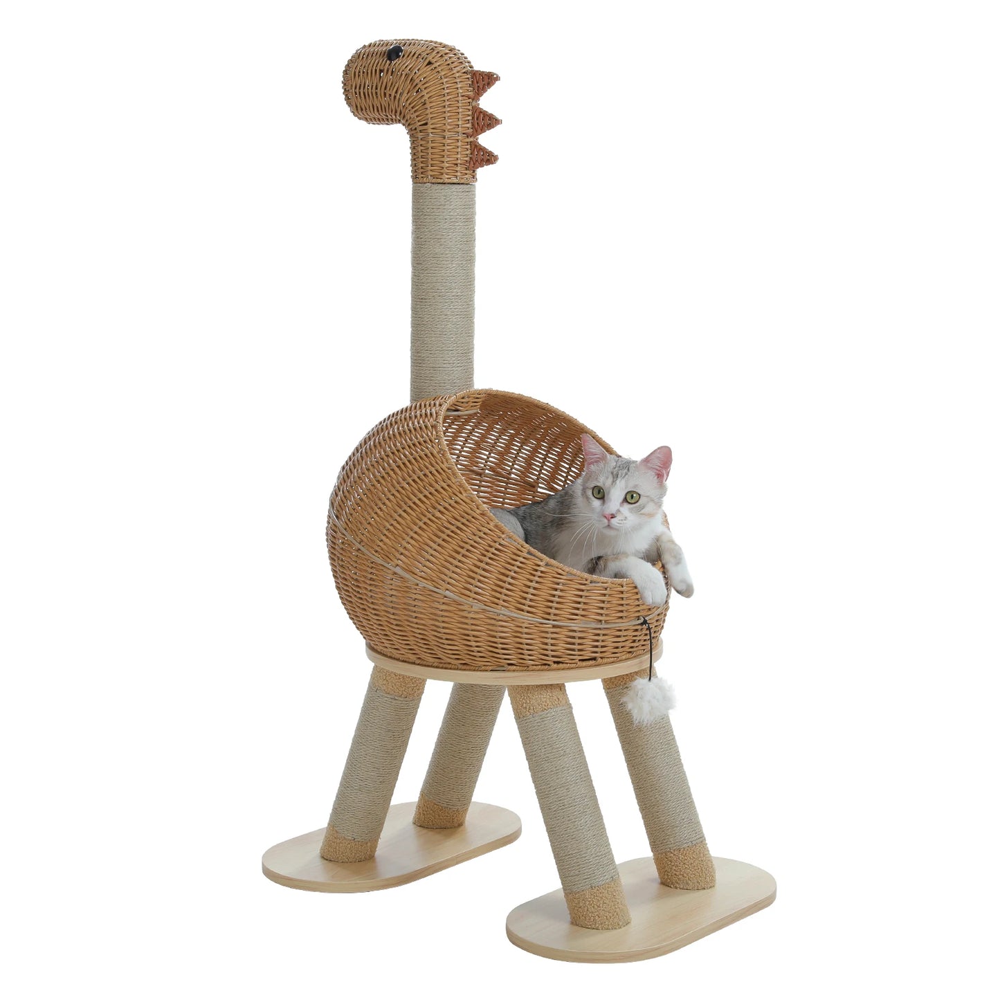 Dinosaur Cat Tree Tower with Sisal Scratching Post