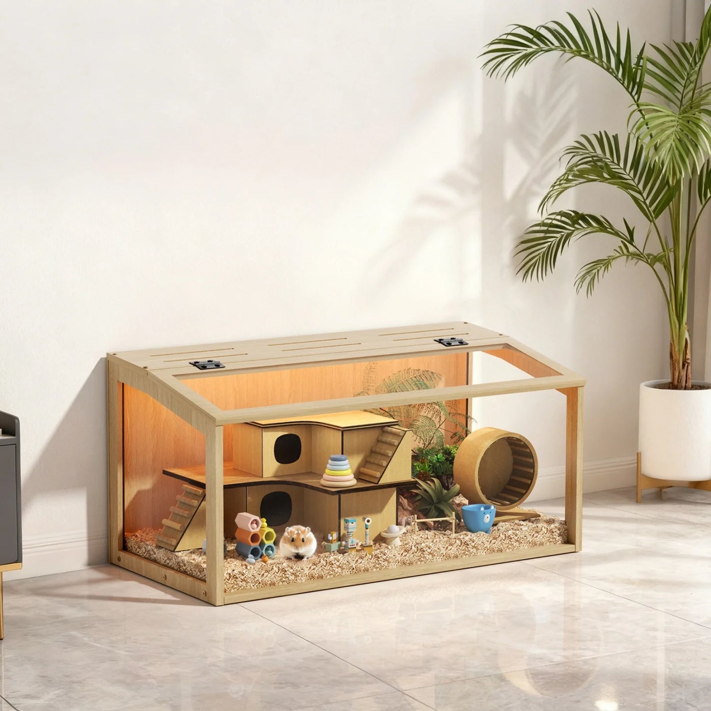 60/80CM Hamster Cage Chewproof Wooden