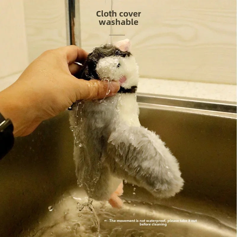 MyPawbloom rechargeable chirping flapping catnip plush toy with touch-activated squeak for cats, featuring a colorful bird design.