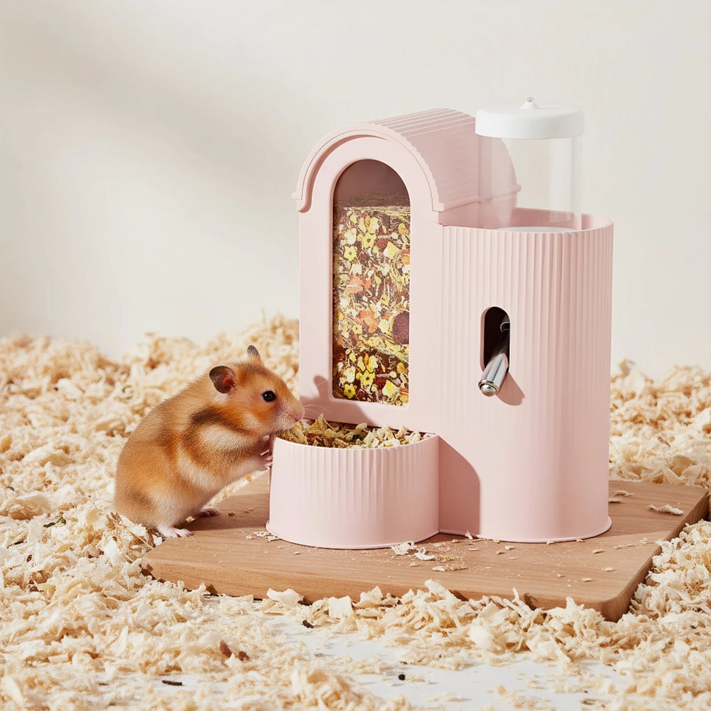 2-in-1 Automatic Food Bowl Large Capacity Hamster Feeder