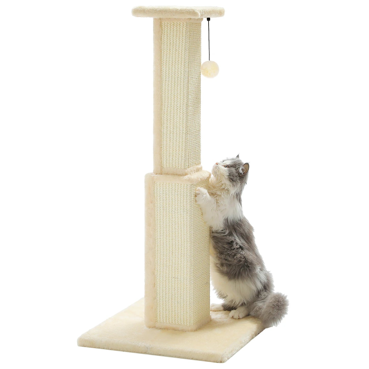 Large cat scratching post by mypawbloom with sisal scratching surface and cozy perch for cats to climb and scratch.