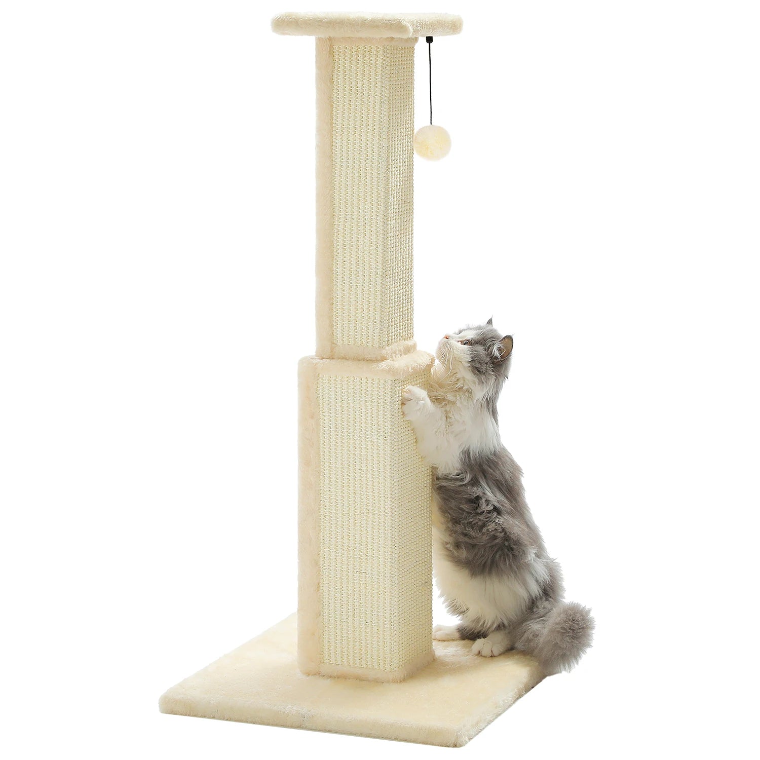 Large cat scratching post by mypawbloom with sisal scratching surface and cozy perch for cats to climb and scratch.
