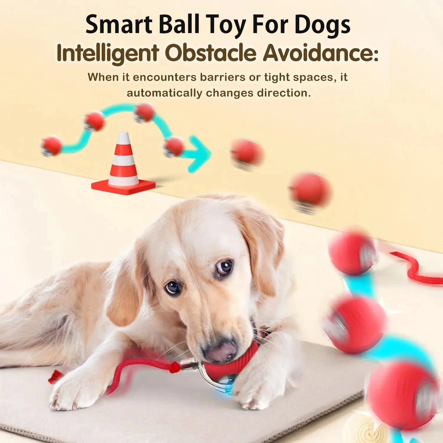 Dog Interactive Ball Toy,Automatic Rolling