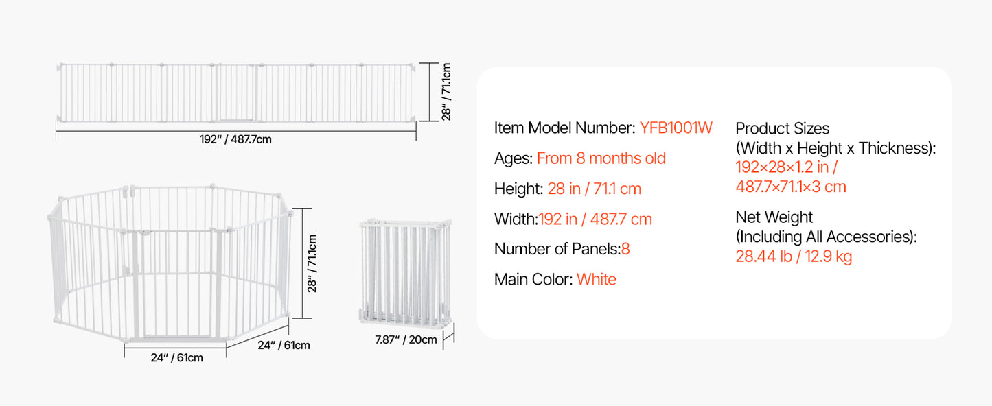 Mypawbloom baby gate in 28-36 inch height with walk-thru design, easy to step over, suitable for pets and children.
