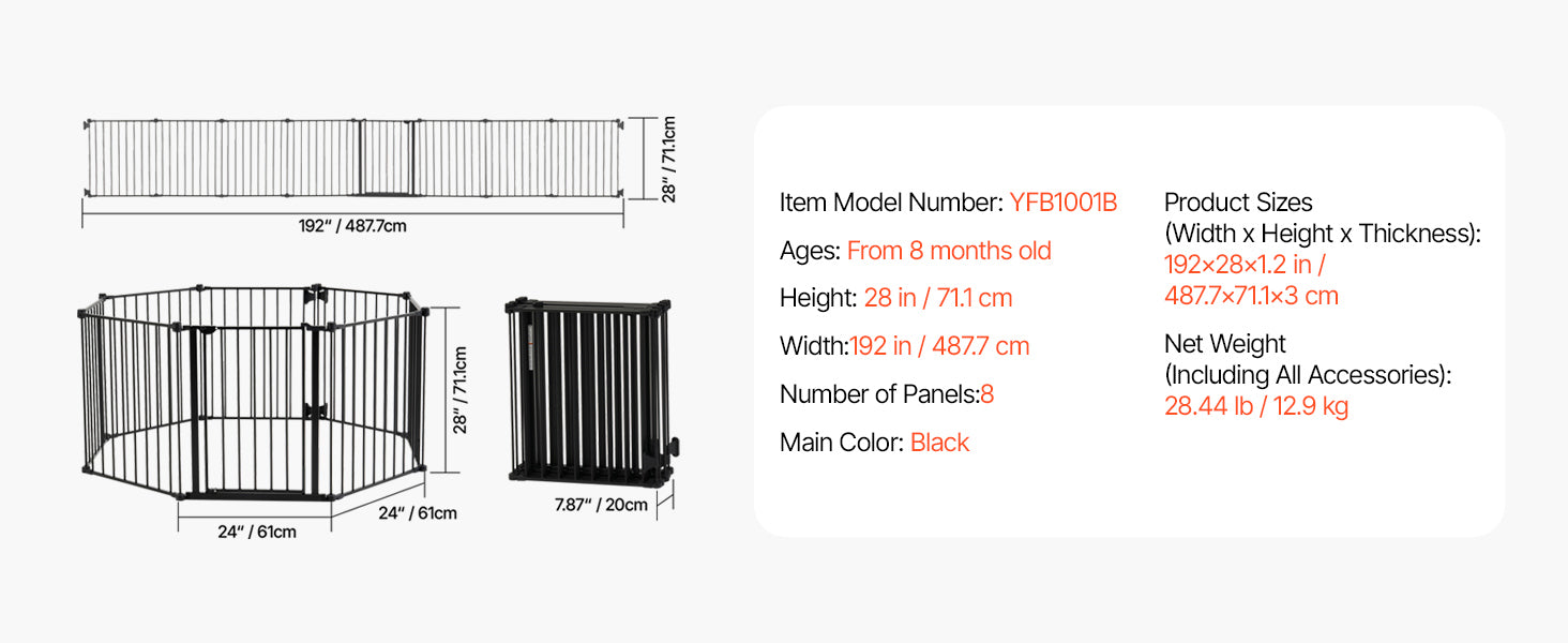 Mypawbloom baby gate with 28-36 inch height, easy step walk-through design, made of metal for pet and child safety.