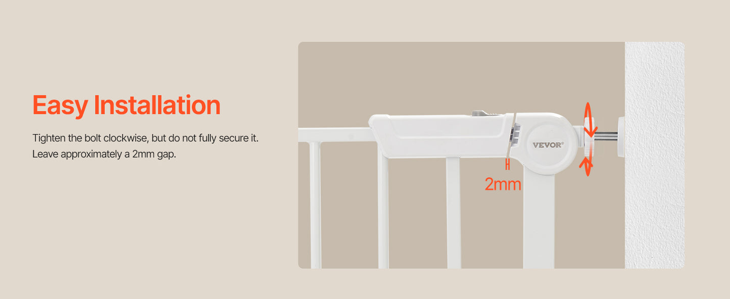 MyPawbloom baby gate in 28-36 inch height with easy step walk-through design, suitable for keeping pets and children safe.