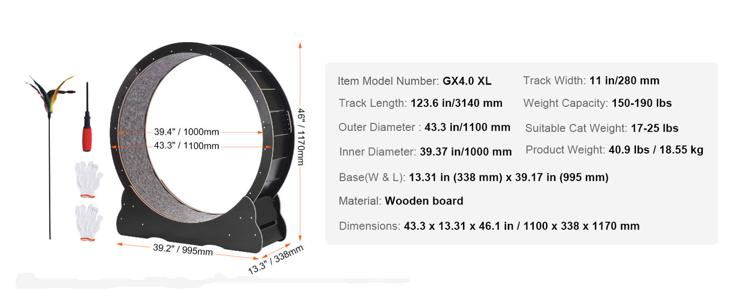 SucceBuy Wooden Cat Exercise Wheel