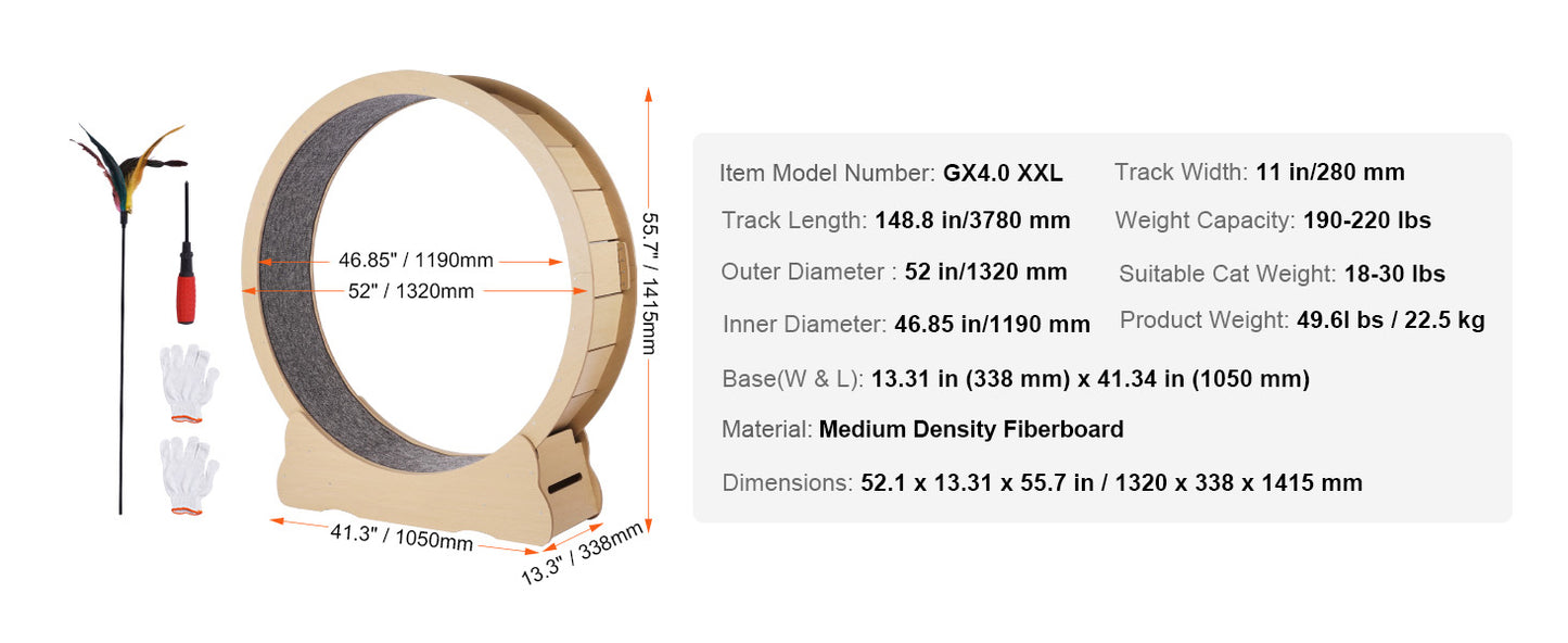 SucceBuy Wooden Cat Exercise Wheel