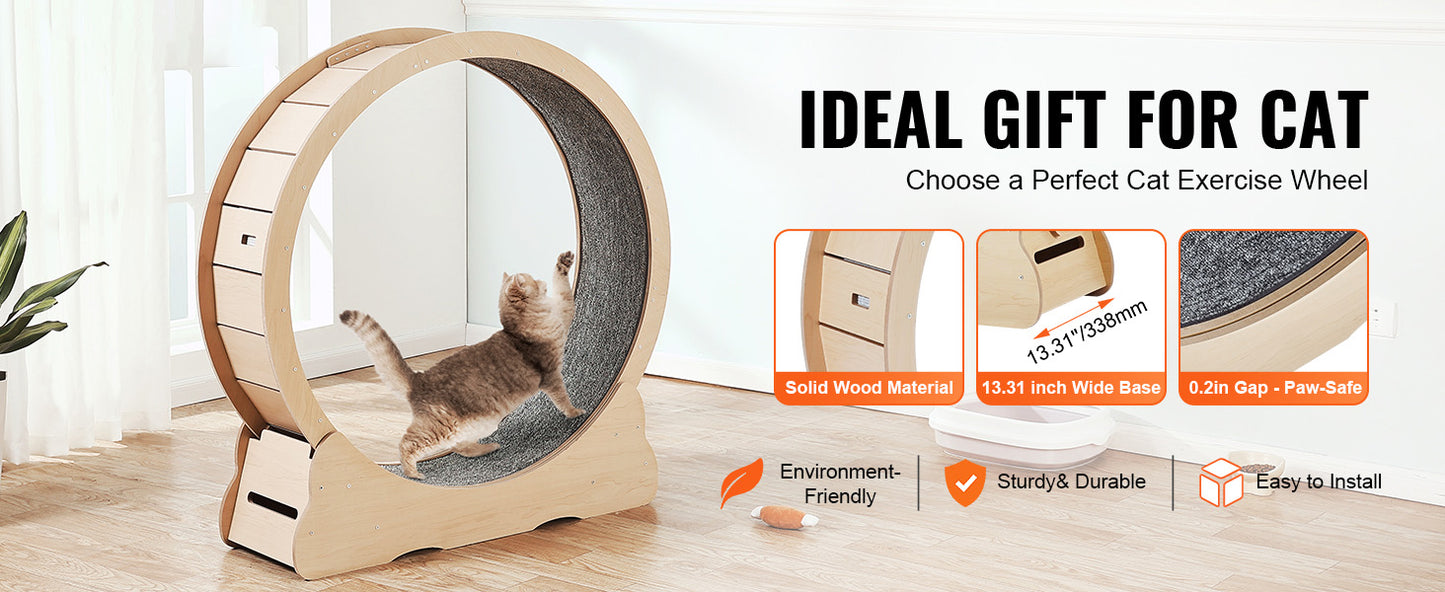 SucceBuy Wooden Cat Exercise Wheel